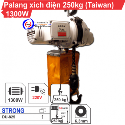 Pa lăng xích điện 250kg DU-825